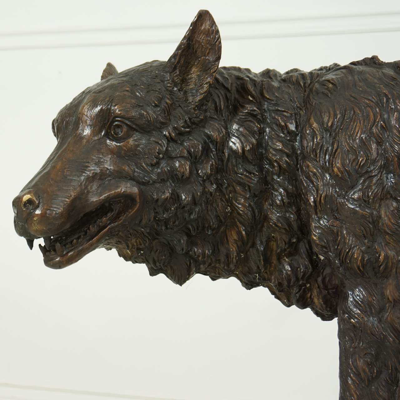 Large Standing Wolf Statue in Bronze IronGate Garden Elements