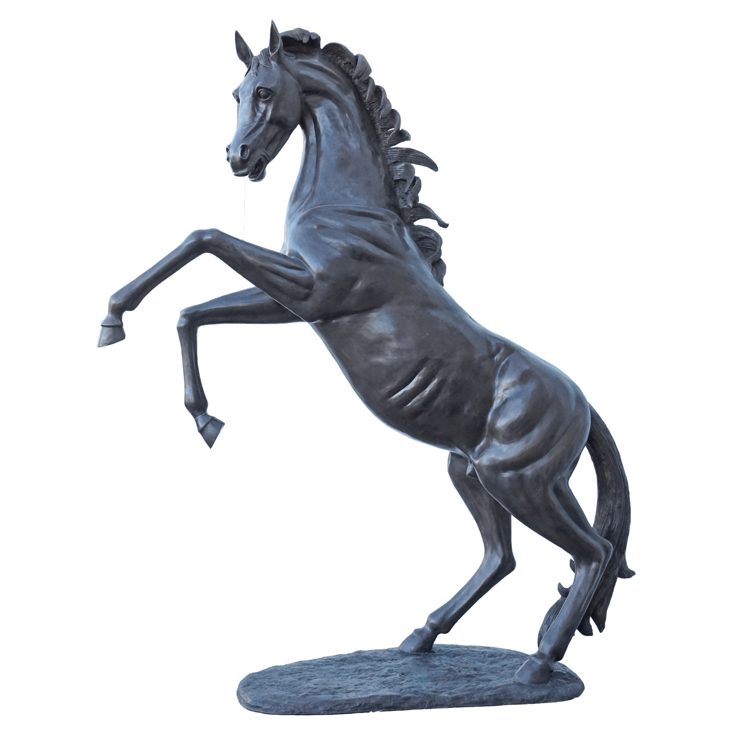 Life Size Rearing Horse Statue in Ferrari Style Irongate Garden Elements