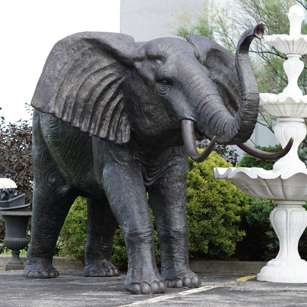 Extra Large Bronze Elephant Statue Life Size Irongate Garden Elements